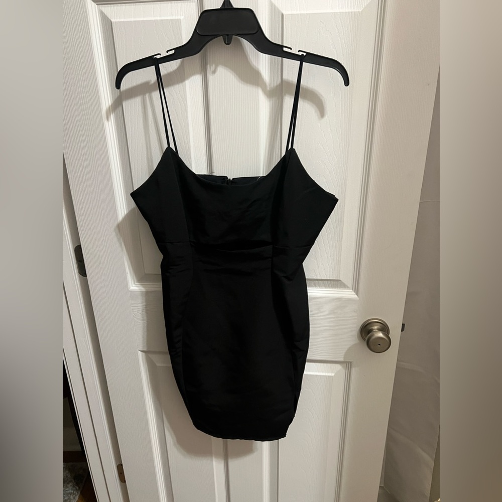 Black Sleeveless Cut Out Mini Dress ASOS Size 10 (14 UK) NWT - Picture 3 of 13